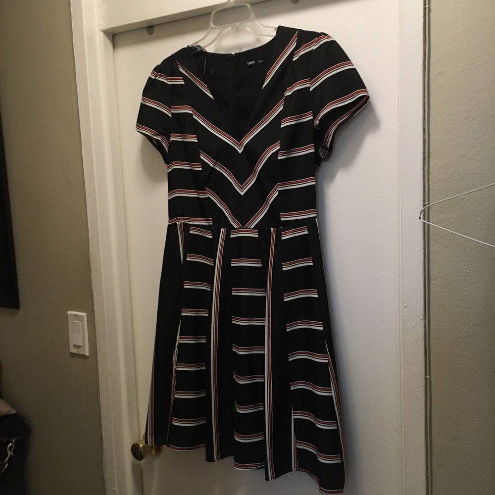 oasis asos stripe dress short sleeves skater